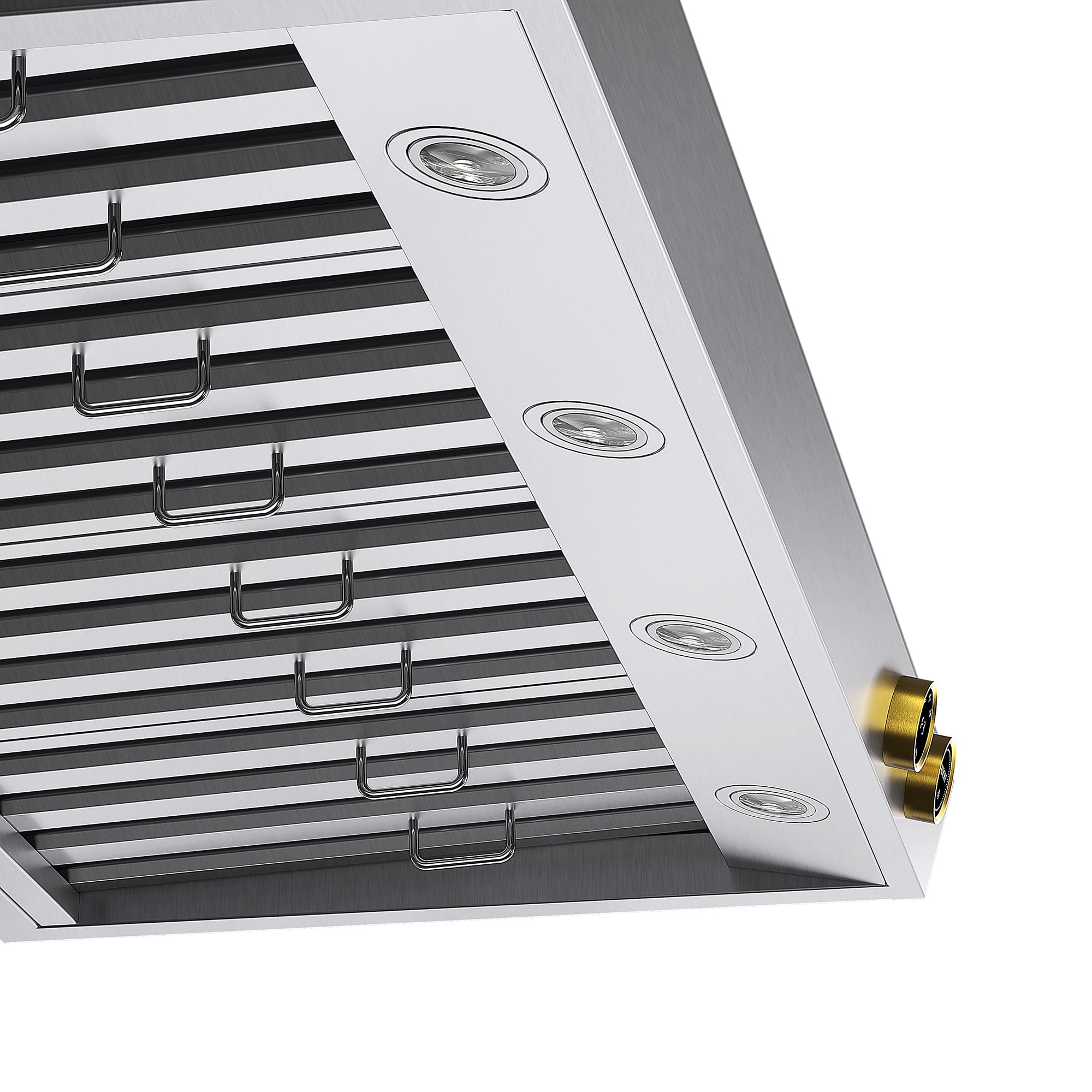 48 in. 6.7. Dual Fuel Range for Natural Gas and Gold + Under Cabinet Range Hood