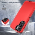 thumbnail image 4 of I-HONVA Compatible with Samsung Galaxy S21 FE Case,3-Layer Military Grade Drop Protection Anti-Slip Bumper Rugged Shockproof Dustproof Protection 6.4 inch Phone Case,Red Black, 4 of 7