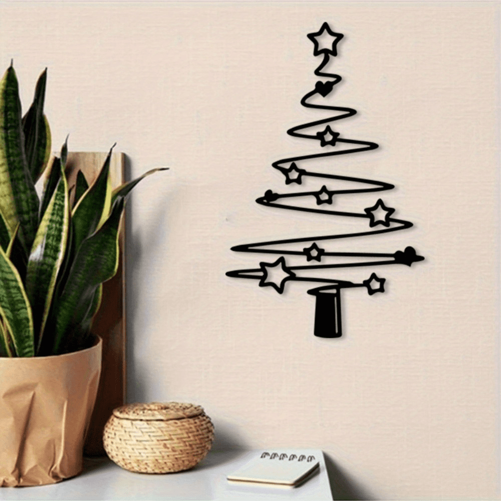 Metal Christmas Tree Decoration Holiday Wall Art Aluminum Gift