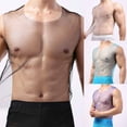 thumbnail image 5 of Men See Through Fishnet Tank Top Vest Breathable Gym Mesh T-Shirt Party Clubwear, 5 of 10