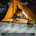 thumbnail image 2 of SIXHOME Outdoor Rug with LED Strip Lights 9'x12' Waterproof Reversible Patio Rug Portable Modern Indoor Outdoor Rug Plastic Straw Rug for RV Camping Garden Picnic Deck Backyard Boho Porch Decor Teal, 2 of 8