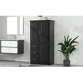 thumbnail image 4 of Euroco Tall Freestanding Storage Cabinet with 3 Drawers and Adjustable Shelf, Wide Linen Tower Cabinet with Doors, Waterproof Painted MDF, Anti-Tipping Kit, 4 of 9