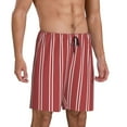 thumbnail image 2 of Vsdgher Shorts de Pyjama pour Hommes à Rayures Rouges et Blanches, Bas de Détente, Shorts de Sommeil, Taille Élastique, Légers, avec Poches-Moyen, 2 of 6