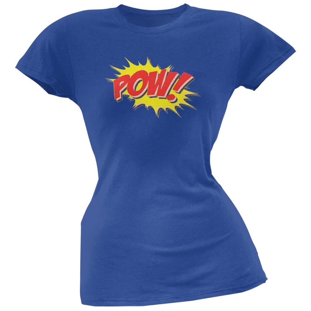 POW Comic Book Super Hero Royal Adult T-Shirt 