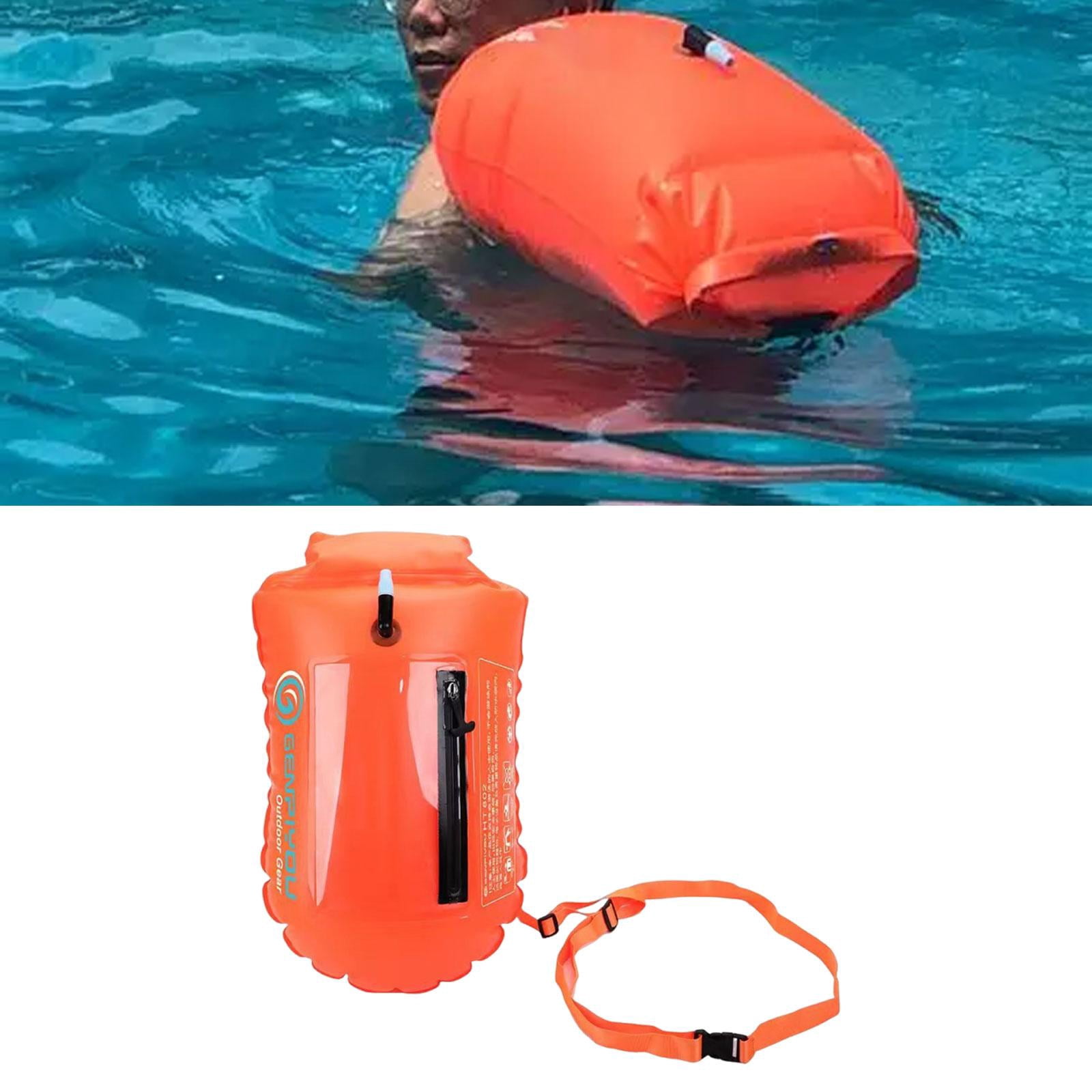 harayaa Swim Bouy Accessory Large Capacity PVC Sturdy Swimming Inflatable Waterproof Bag Orange