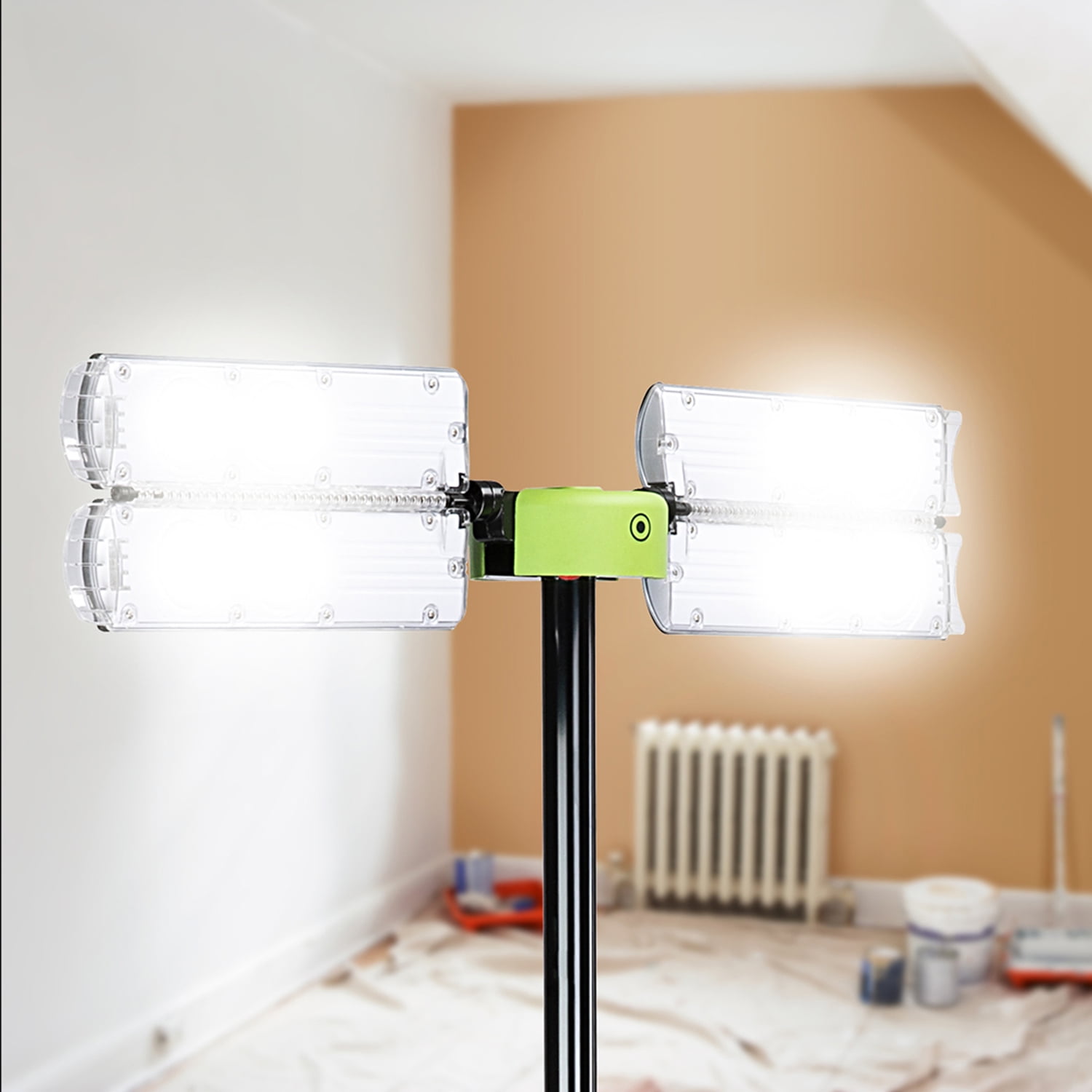 PowerSmith Voyager 8,000-Lumen LED 4-Light Tripod-Mounted Rechargeable Portable Work Light, PVLR8000APT