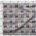 thumbnail image 2 of Soimoi Dog Printed, Cotton Fleece, Fabric by The Yard Sewing DIY Stretch Fabric 56 Inches Wide, WarmFabric for Hats, Coats, Gloves, Blankets, Grayish Blue, 2 of 5