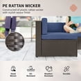 thumbnail image 3 of Outsunny 7 Piece Patio Furniture Set, All Weather PE Rattan Outdoor Furniture Conversation Sets with Cushions, Glass Top Coffee Table, Dark Blue, 3 of 9