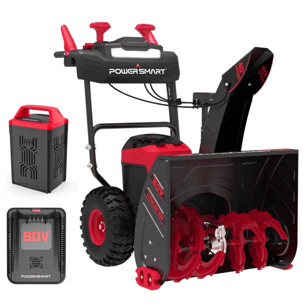 PowerSmart 24 in. Cordless 80 V Cordless Two Stage Snow Blower with 6.0