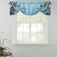 thumbnail image 2 of Home Sweet Home Tie Up Valance for Windows, Spring White Floral Blue Wood Grain Adjustable Rod Pocket Tie Up Valance Curtains Window Treatment for Kitchen Bathroom Bedroom 42 X 18 Inch, 2 of 9