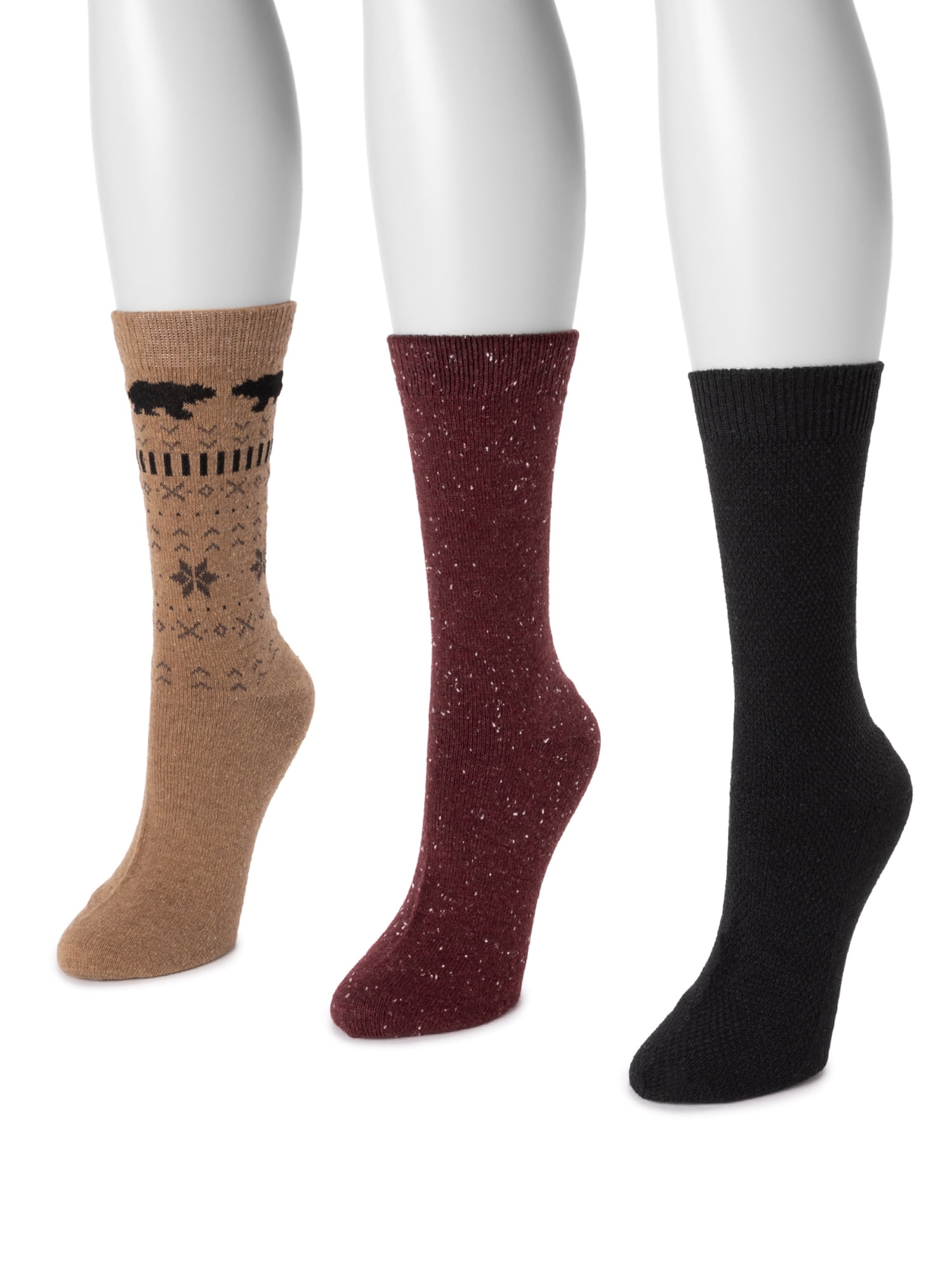 MUK LUKS Women's Boot Socks, 3 Pairs
