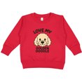 thumbnail image 2 of Inktastic Love My Golden Doodle Tan Toddler Sweatshirt, 2 of 4