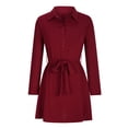 thumbnail image 4 of Gspmoly Robes Grande Taille pour Femmes aux Formes, Robe Polyvalente Décontractée à Manches Longues et Col Rond pour Femmes, Robe de Cocktail jusqu'à 70 % de Rabais, 4 of 6