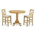thumbnail image 2 of TRPB3-OAK-W 3 PC counter height Dining set - Dining Table and 2 counter height stool., 2 of 2