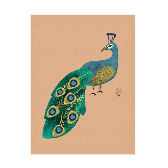 Trademark Fine Art Erum Khalili Peacock Canvas Wall Art