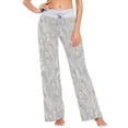 thumbnail image 2 of Comfy Casual Women's Pajama Pants Print Wide Leg Light Grey Background, 2 of 6