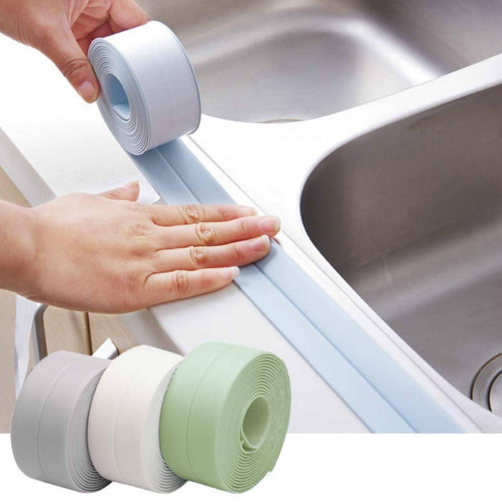 2Pcs Self Adhesive Waterproof Sealant Strip Sink Sealing Tape Bathroom Kitchen 