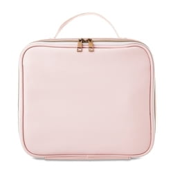 Walmart Pink/Bronze Cosmetic Organizer with Adjustable Dividers and LED Mirror, 8.75 x 4.75 x 10 Inch