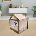 thumbnail image 3 of Floral Pet House, Basic Form Five-Petal Flowers in Gradient Colors Feminine Nature Theme, Outdoor & Indoor Portable Dog Kennel with Pillow and Cover, 5 Sizes, Dried Rose Pale Orange, by Ambesonne, 3 of 5