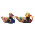 thumbnail image 2 of WOODEN MANDARIN DUCKS FIGURINE VIBRANT HANDMADE DECORATIVE SCULPTURE WEDDING ORNAMENT, 2 of 7