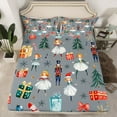 thumbnail image 2 of Manfei Cute Nutcracker Twin Sheet Sets for Kids, Christmas Tree Snowflake Twin Fitted Sheet, Gray Merry Xmas Flat Sheet, Ultra Soft Home Decor 3pcs, 2 of 7