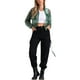 thumbnail image 2 of CHAQUETA BOMBER TRANSPARENTE INSPIRADA EN CHIC PARA MUJER, CON CREMALLERA Y MANGAS LARGAS, VERDE, 2 of 6