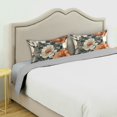 thumbnail image 3 of Yayeee Pillowcase Standard Size Set of 2 Satin Wrinkle Resistant Pillow Case, Gray Floral Pattern, 3 of 8