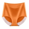 thumbnail image 2 of VISALY Tummy Control Pantie Seamless Underwear For Women Breathable Wicking Microfiber Briefs High Waist Ice For Women Butt Lifting Panties No Show Panties High Waisted Underwear For Women Orange L, 2 of 7