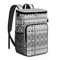 thumbnail image 1 of Plaid Stripes Symmetrical Cooler Backpack - 20L Insulated Leakproof Bag, Rustic Style Nordic, 1 of 5