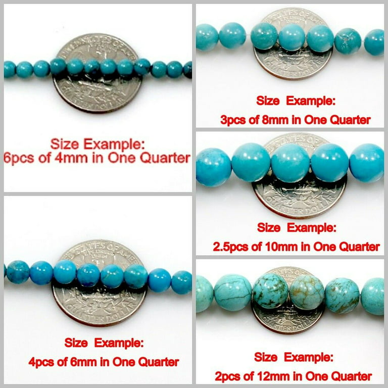 100pcs 6mm Turquoise Beads Natural Gemstone Beads Round Loose Beads for  Crafting and Jewelry Making