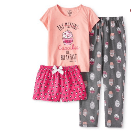 Aqua Pajamas - Girls Limited Too 3 Piece Pajama Sleep Set