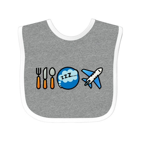

Inktastic Airplane Eat Sleep Fly Gift Baby Boy or Baby Girl Bib