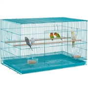 Renwick Metal Flight Cage for Birds, Teal Blue