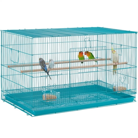 Renwick Metal Flight Cage for Birds, Teal Blue