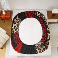 thumbnail image 5 of Feelyou Fashion Red Abstract Full Size Sheets, Cheetah Leopard Print Bed Sheets, Chic Polkadots Sheet Sets, Lightweight Room Decor, 4 Pieces, 5 of 7