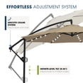 thumbnail image 5 of wikiwiki 10FT Solar Patio Offset Umbrella with Base Included, Outdoor Cantilever Umbrella Hanging Umbrellas with Weighted Sandbag Base, Market Patio Umbrella for Backyard, Garden & Deck, Tan, 5 of 5