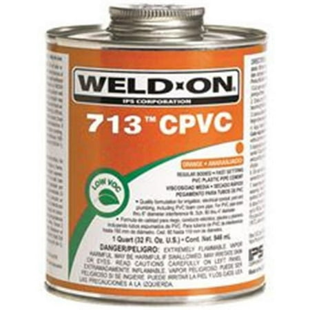 Weld-On 10129 713 Regular Bodied CPVC Pipe Cement, Fast Setting, Orange, 1/4 Pt. - Quantity 24