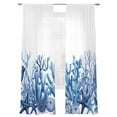 thumbnail image 7 of Nautical Coastal Sheer Curtains 108 Inch Length 2 Panels Set, Summer Ocean Coral Starfish Conch Blue Voile Window Treatment Semi Sheer Long Curtains Drapes for Bedroom/Living Room/Kitchen 52"x108"x2, 7 of 7