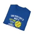 thumbnail image 4 of My favorite softball player calls me dad Catcher Supports Pitchers Appreciation Quote Gift Cool Softball Enthusiasts Saying Men Women Unisex Softstyle T-Shirt, 4 of 4