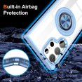 thumbnail image 7 of Allytech Crystal Clear Case for Samsung Galaxy S23 Ultra with 360° Rotatable Ring Holder Kickstand, [Compatible with MagSafe] Soft Bumper + Hard PC Hybrid Protective [Non-Yellowing] Case, Blue, 7 of 7