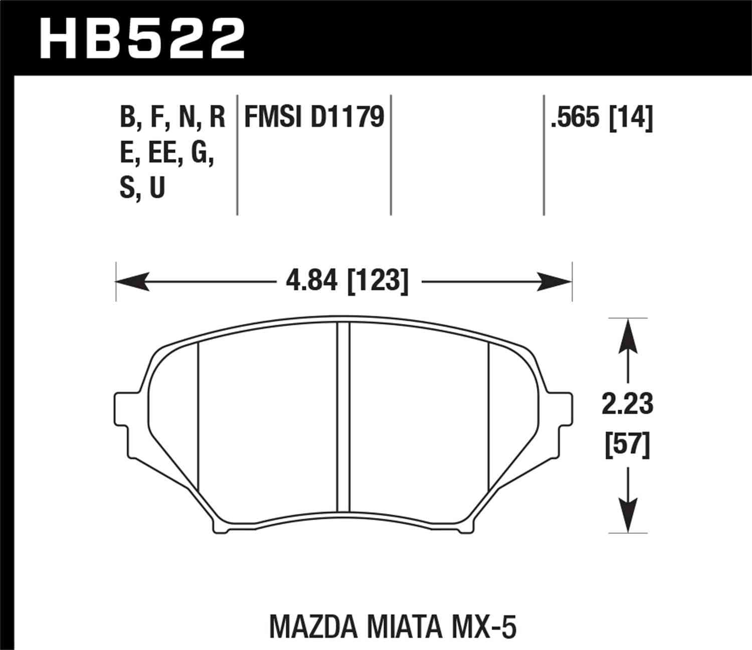 Hawk HP 06-10 Mazda Miata Mx-5 HP+ Street Front Brake Pads Fits select: 2013-2014 MAZDA MX-5 MIATA GRAND TOURING