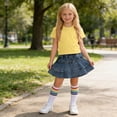 thumbnail image 7 of Cethrio Girls Cotton Outfit Sets, Short Sleeve 3 Piece Summer T-shirts Skirts and Socks Set Yellow Size 9-10 T, 7 of 7
