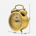 thumbnail image 5 of Reloj despertador mecánico retro, silencioso, dorado, con mecanismo de relojería, vintage, para mesita de noche, moderno, de cobre puro, para decoración de dormitorio s202412241017, 5 of 5