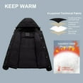 thumbnail image 3 of Chrisuno Women's Thick Winter Coats Hooded Short Warm Puffer Jackets Parka With Removable Hood Black 3XL, 3 of 5