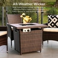 thumbnail image 4 of Best Choice Products 28in Propane Gas Fire Pit Table 50,000 BTU Outdoor Wicker w/ Glass Beads, Tank Holder  Brown, 4 of 9