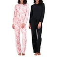 thumbnail image 2 of Real Essentials 2 Pack: Women’s Pajama Set Super-Soft Short & Long Sleeve Top With Pants (Available In Plus Size), 2 of 6