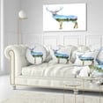 thumbnail image 3 of Designart Deer Double Exposure Illustration - Animal Throw Pillow - 12x20, 3 of 5