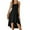 Black, variant on yillto Womens Summer Dress Sleeveless Spaghetti Strap Asymmetrical Hem Flowy Plain Midi Sundresses