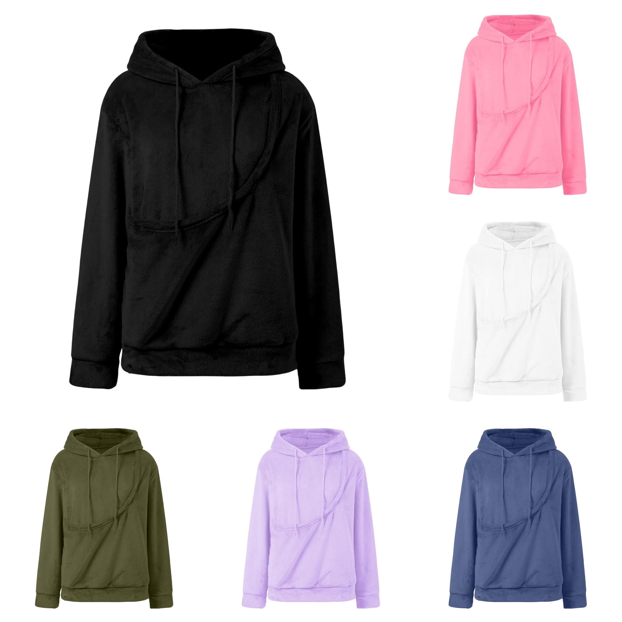 Rggeeun Girls Sweatshirt Cute Pet Pouch Hoodie Long Sleeve Tops with Drawstring Dog Carrier Soft Pullover Streetwear Black 5-6 Years