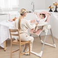 thumbnail image 2 of Babyjoy Trona de Bebé 4 en 1, Silla de Alimentación Plegable con 7 Alturas, Reposapiés Retráctil, Ruedas Bloqueables, Cojín Extraíble, Barra de Juguetes y Bandeja Doble para Niños Pequeños, 2 of 3